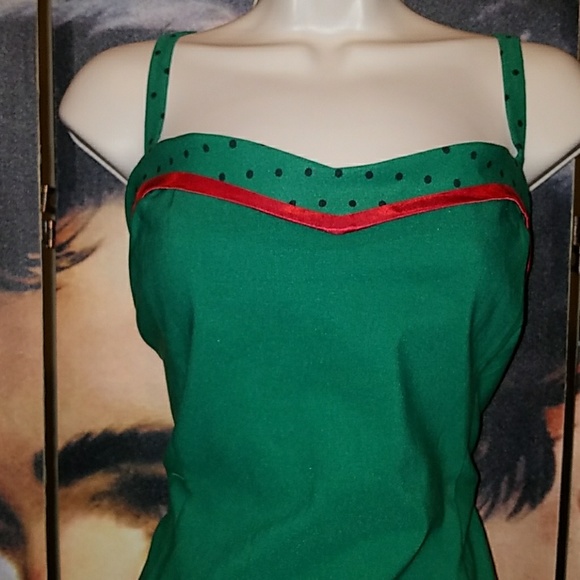 Tatyana Cubana Carmen Miranda Style 1940's Pinup Pencil Dress Large Ruffle & Bow - Picture 3 of 8